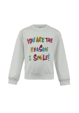 Women’s White You are The Reason I Smile Sweatshirt