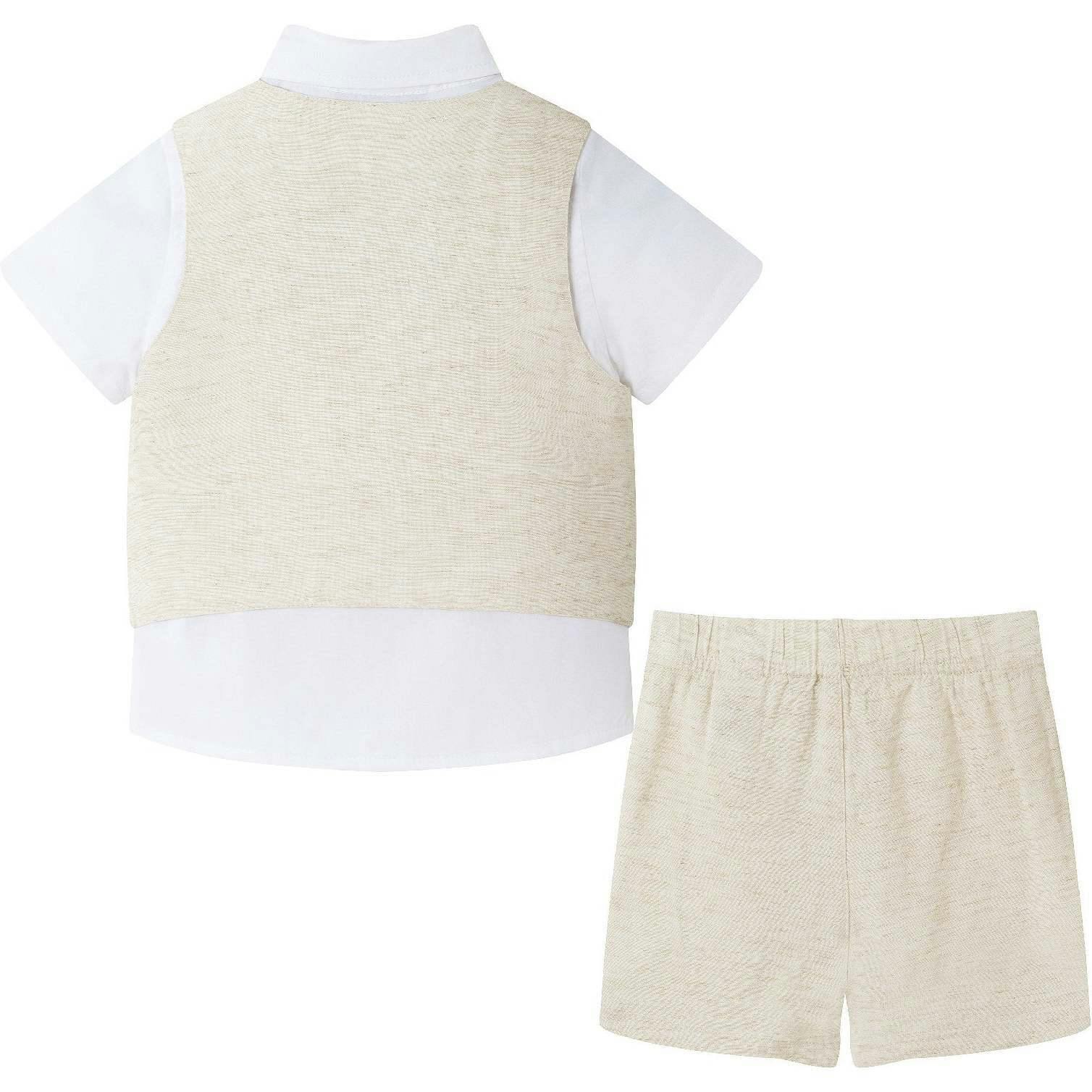 Infant Short Sleeve Buttondown Bowtie Vest Set