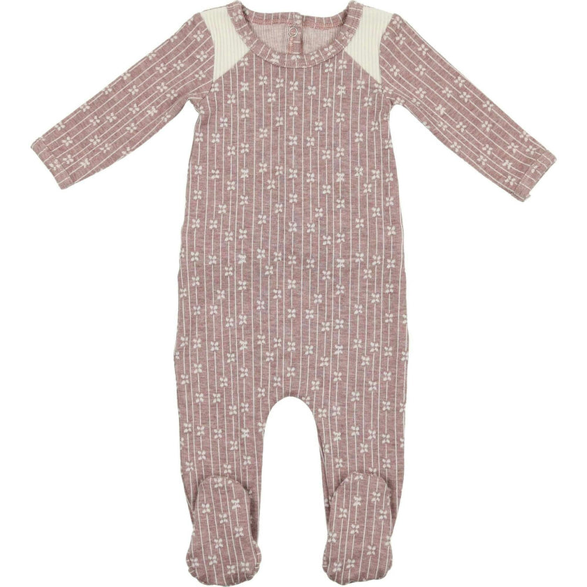Floral Stripe Footie