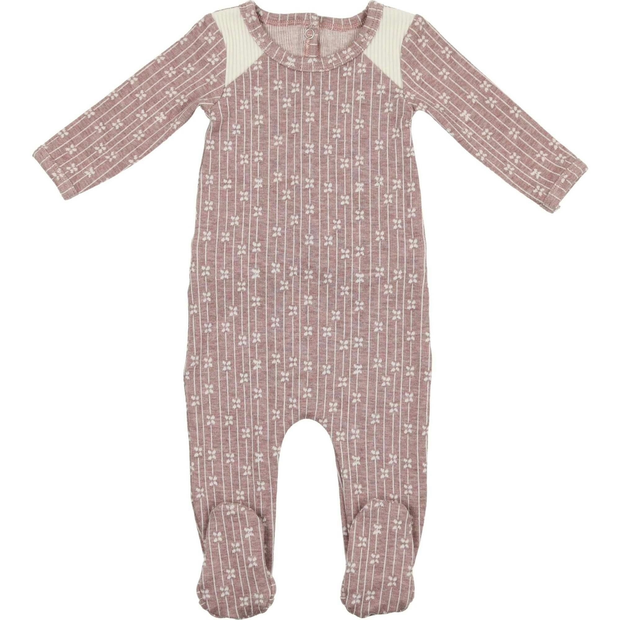 Floral Stripe Footie