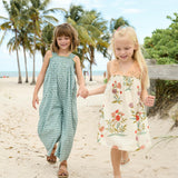 Girls Eleven Jumper - Blue Prairie Block Print