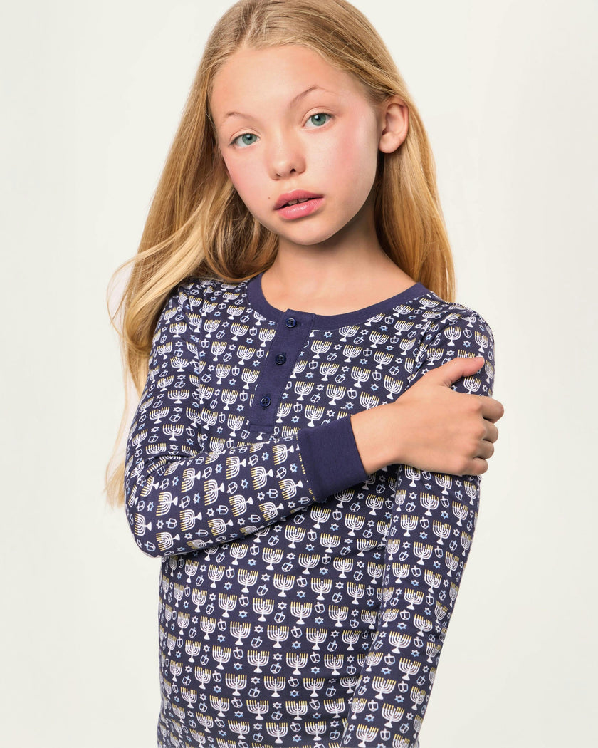 Kid's Pima Snug Fit Pajama Set in Festival of Lights