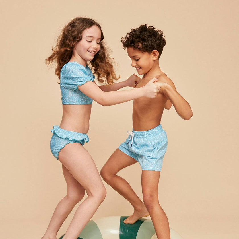 Sky Blue Bandana Boys' Swim Shorts