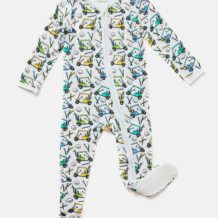 Soft & Stretchy Zipper Footie - Golf