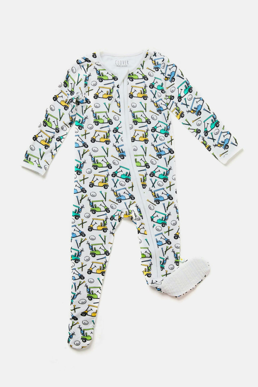 Soft & Stretchy Zipper Footie - Golf