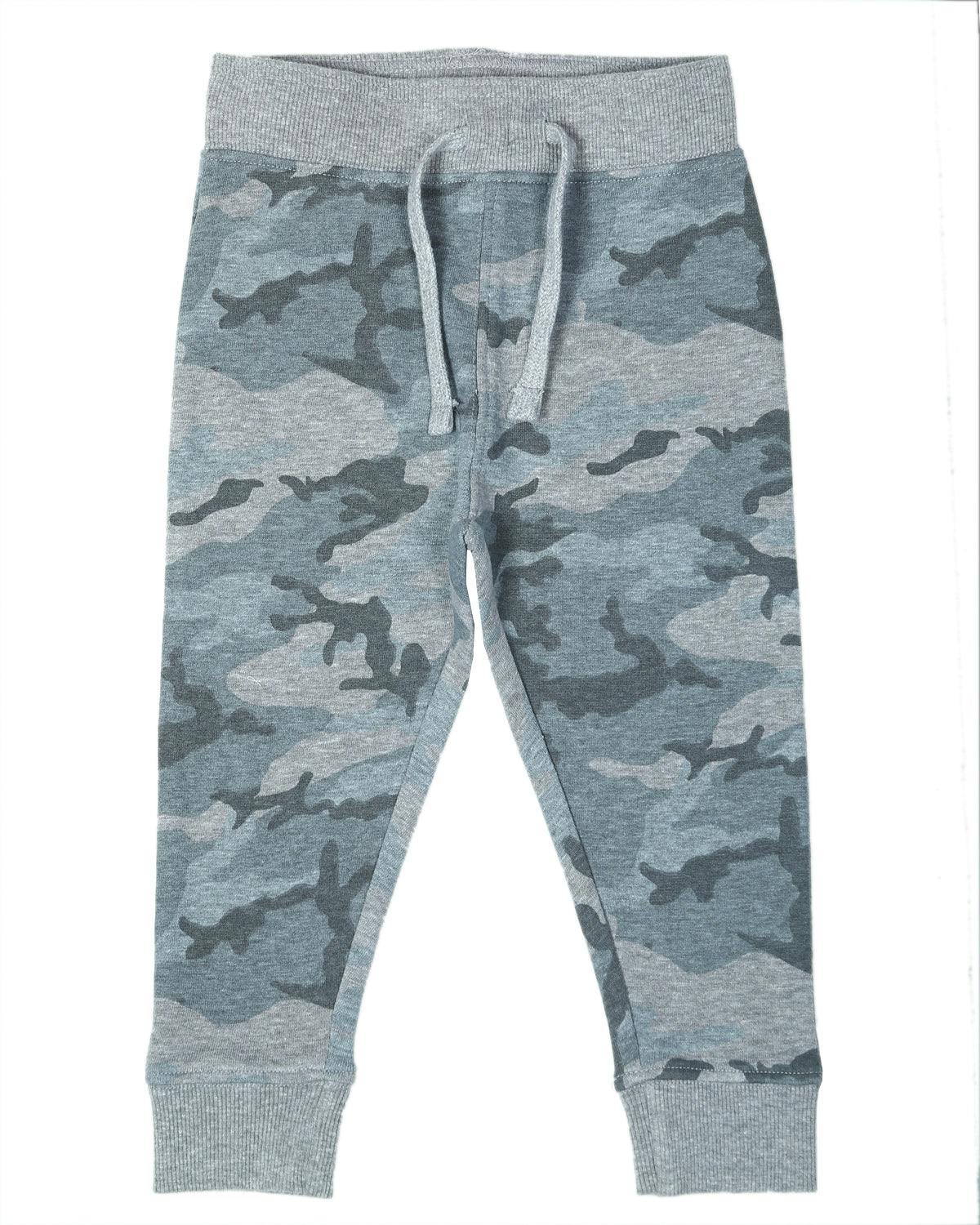 Kids Camo French Terry Joggers - Grey Camo