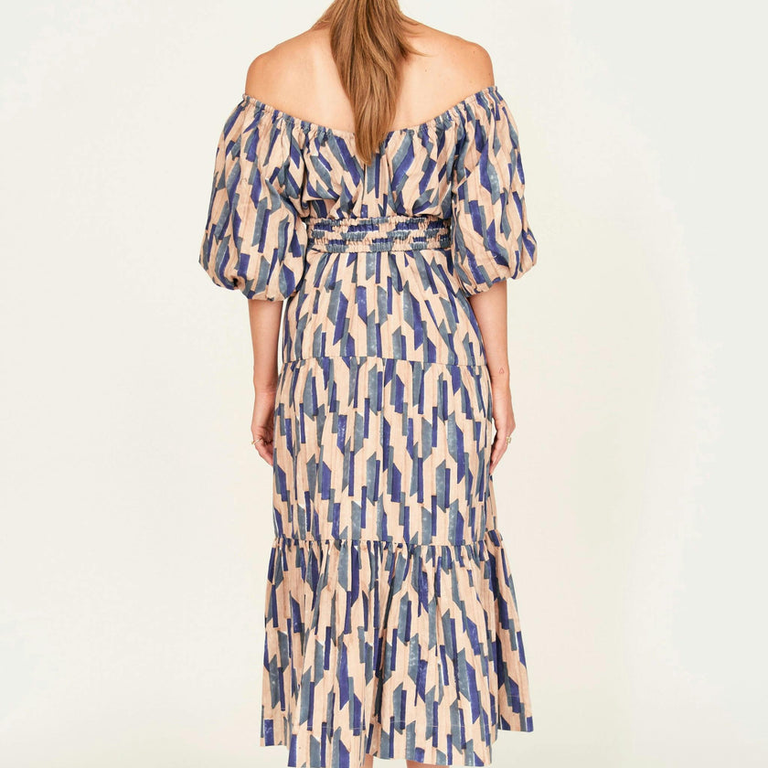 Capri Dress in Cerulean Rainfall
