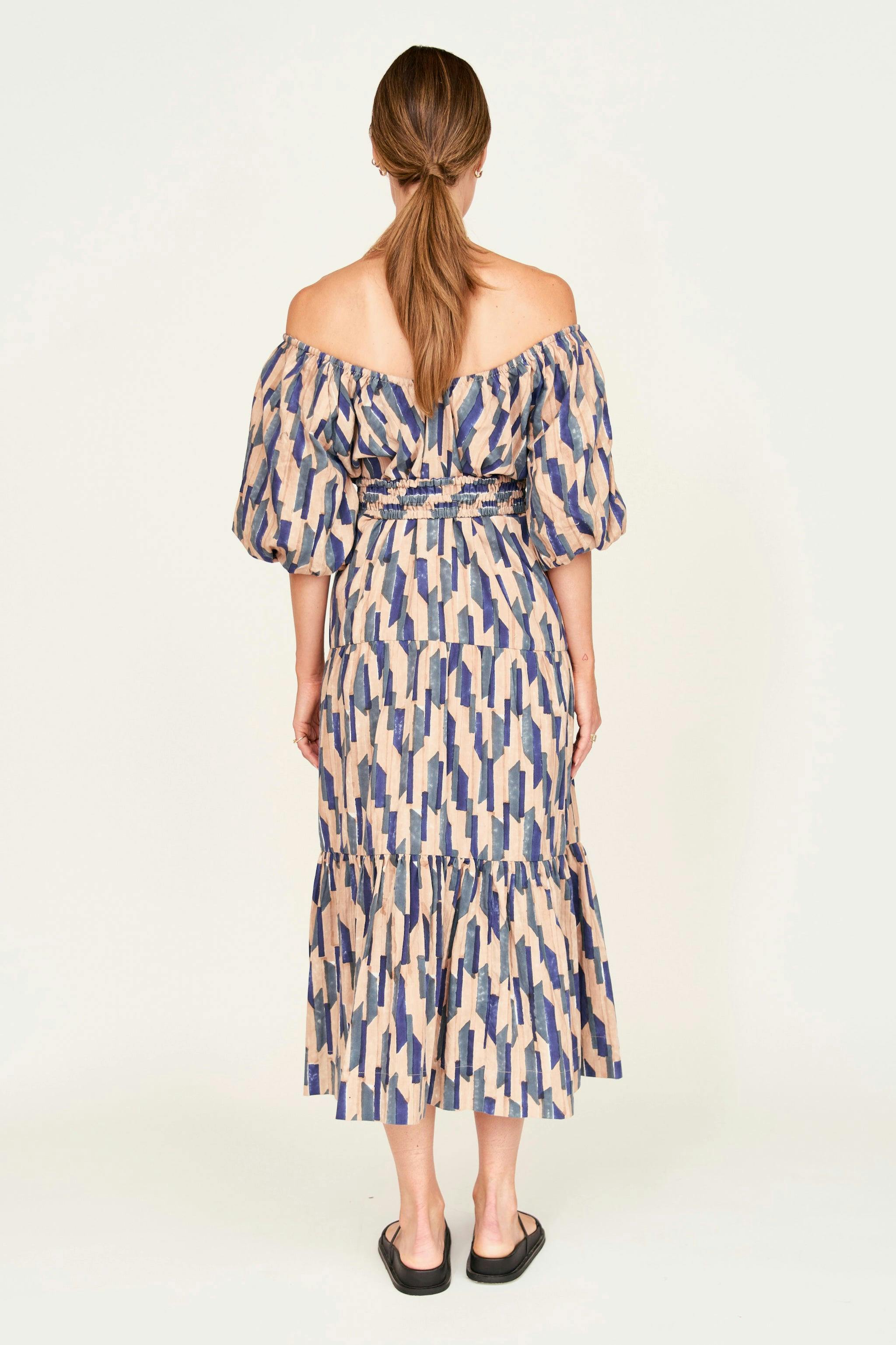 Capri Dress in Cerulean Rainfall