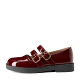 Sloane Glossy Round Toe Mary Jane Ballet Flats
