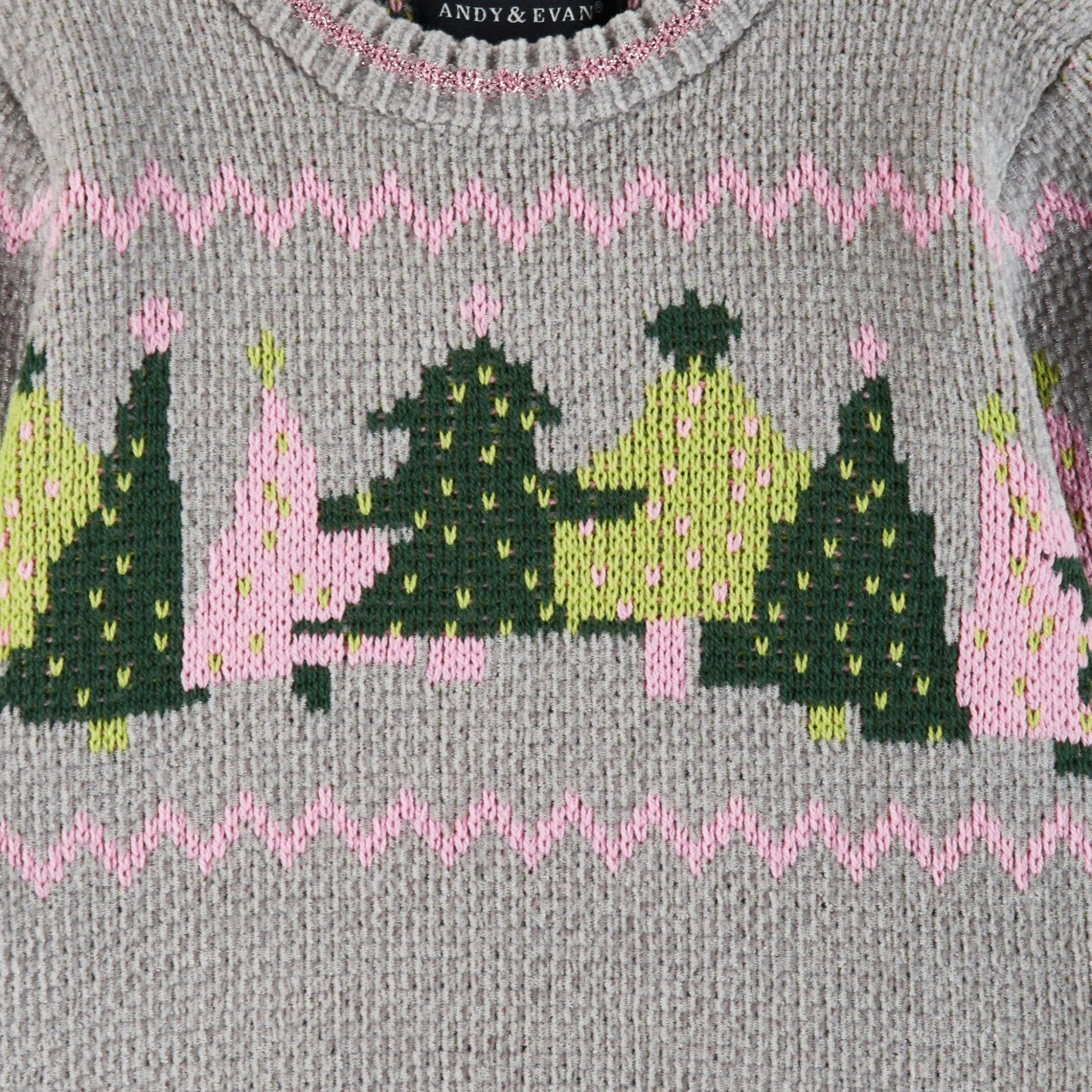 Infant Grey Chenille Sweater w/Tree Graphic & Sweater Knit Pant Set