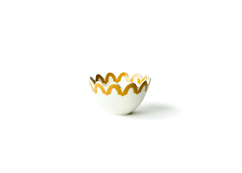 Brass Arabesque Trim Scallop Small Bowl