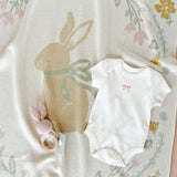 Pastel Floral Bunny Blanket | Organic Cotton