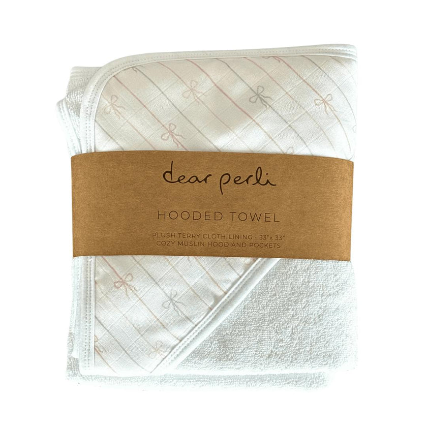 Hooded Towel in Darling Bows