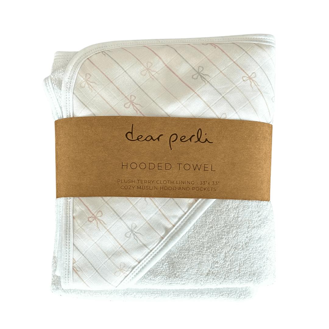 Hooded Towel in Darling Bows