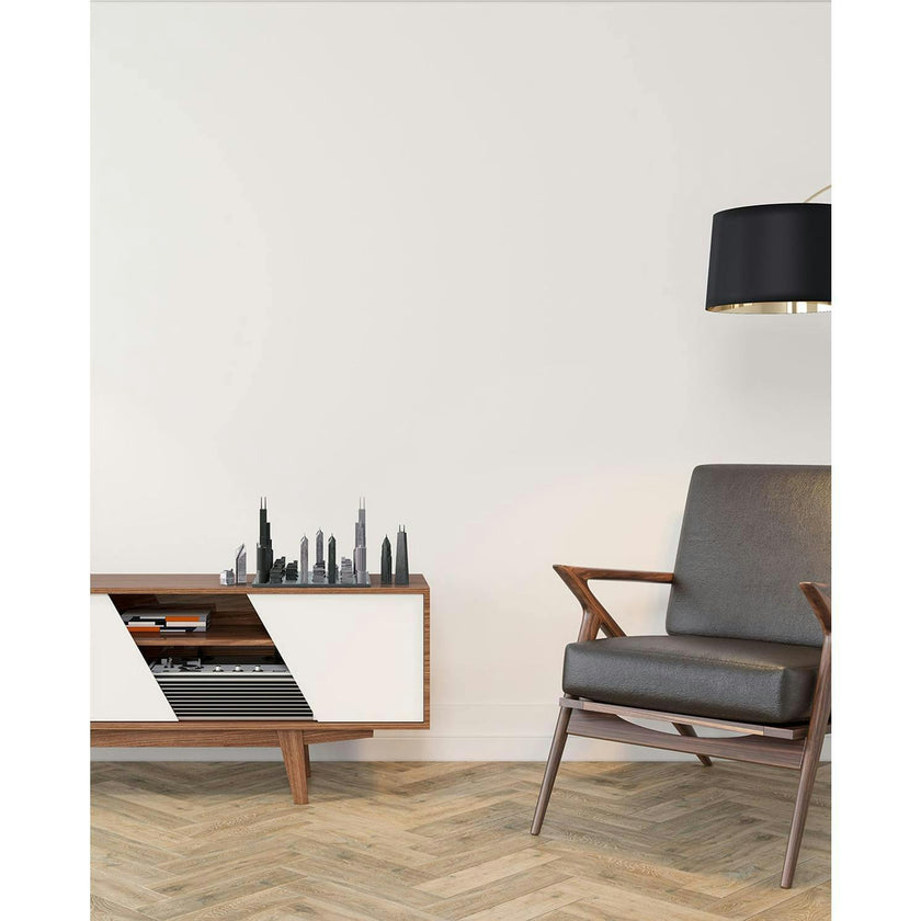 Chess Set Stainless Steel CHICAGO with Marble Hatch Board