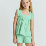 girls gustavia gingham ruffle top and short set