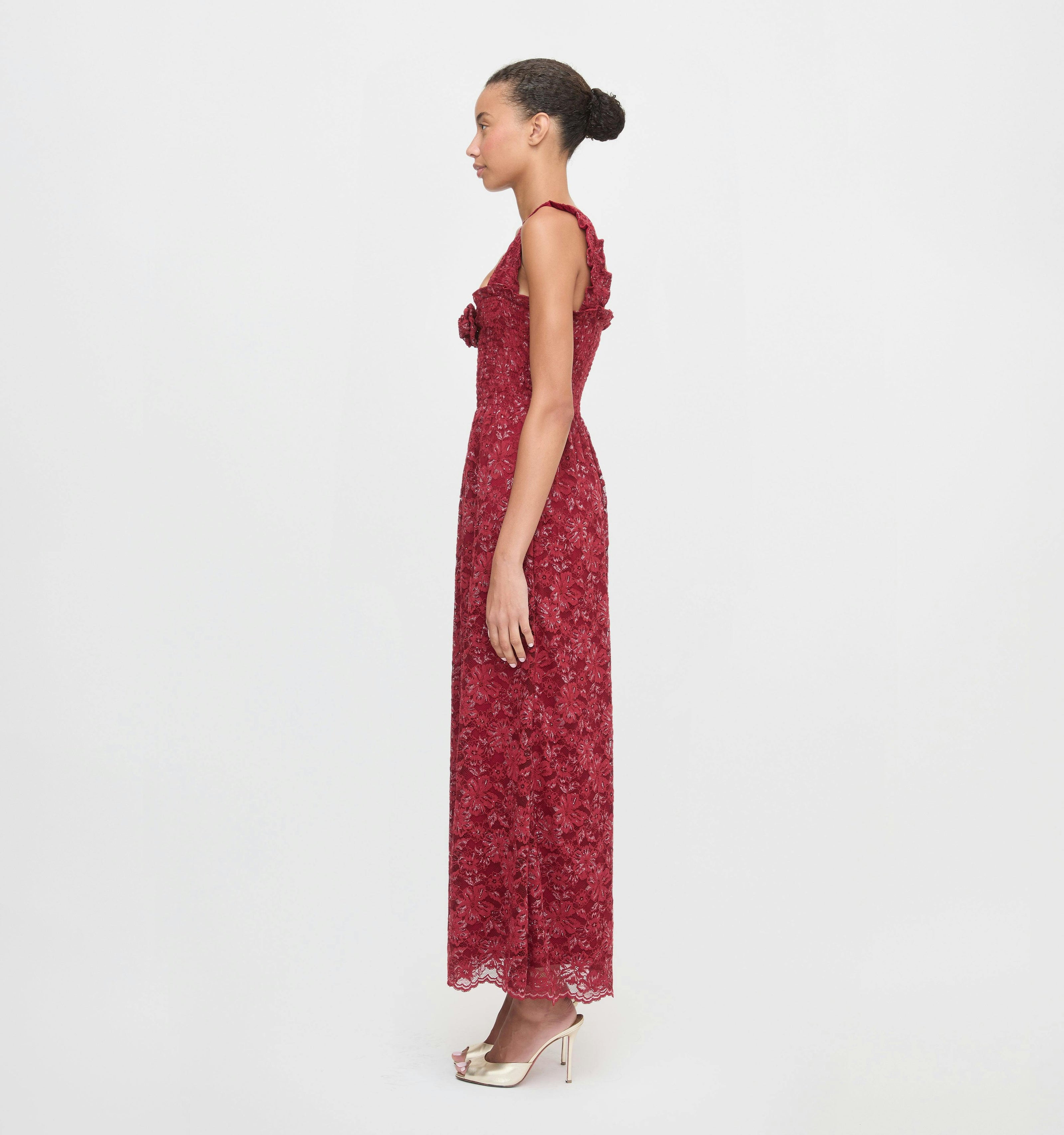 The Rosetta Nap Dress - Claret Lace