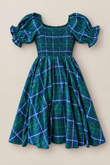 Mini Teagan Dress in Emerald Plaid
