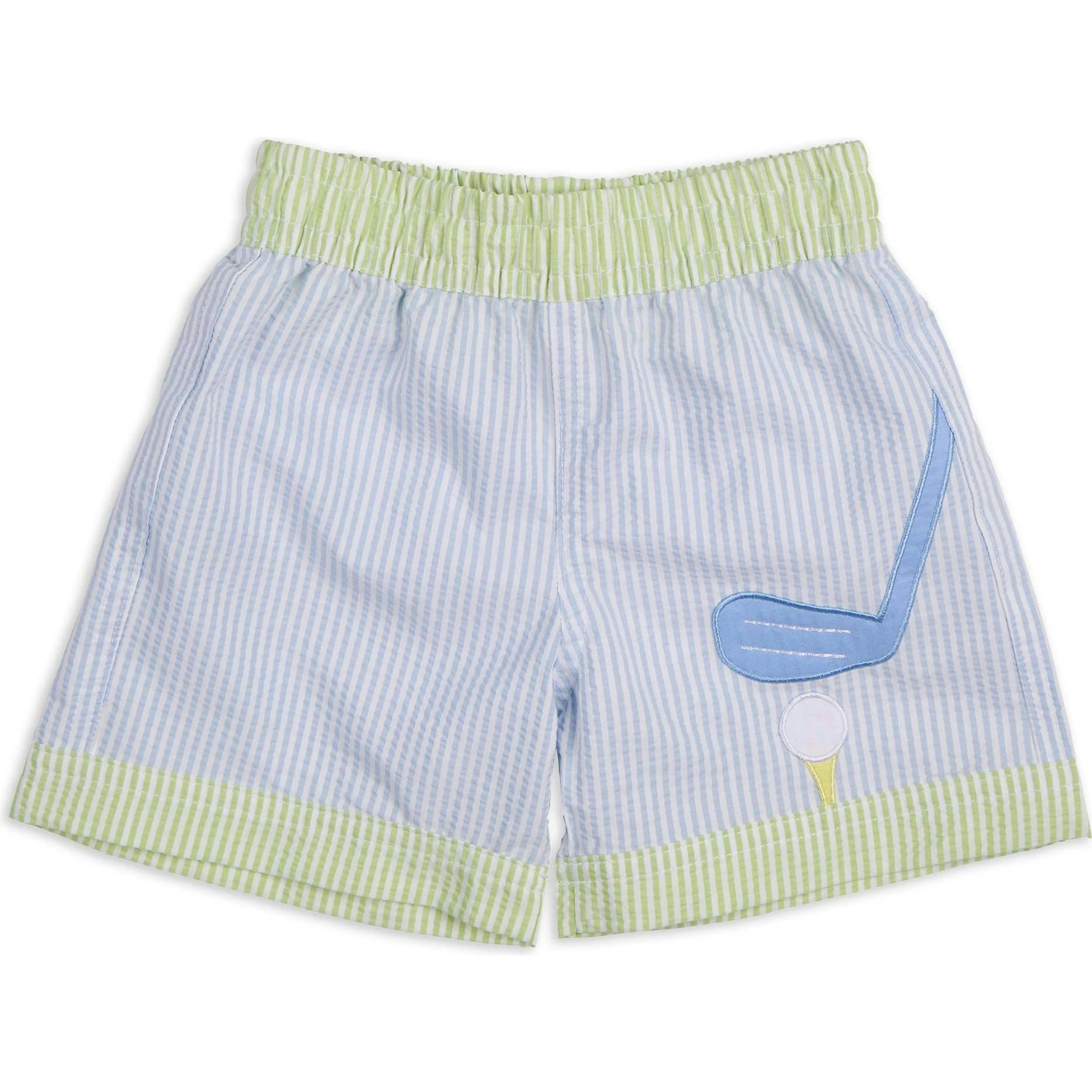 Stripe Swimtrunk With Golf Club
