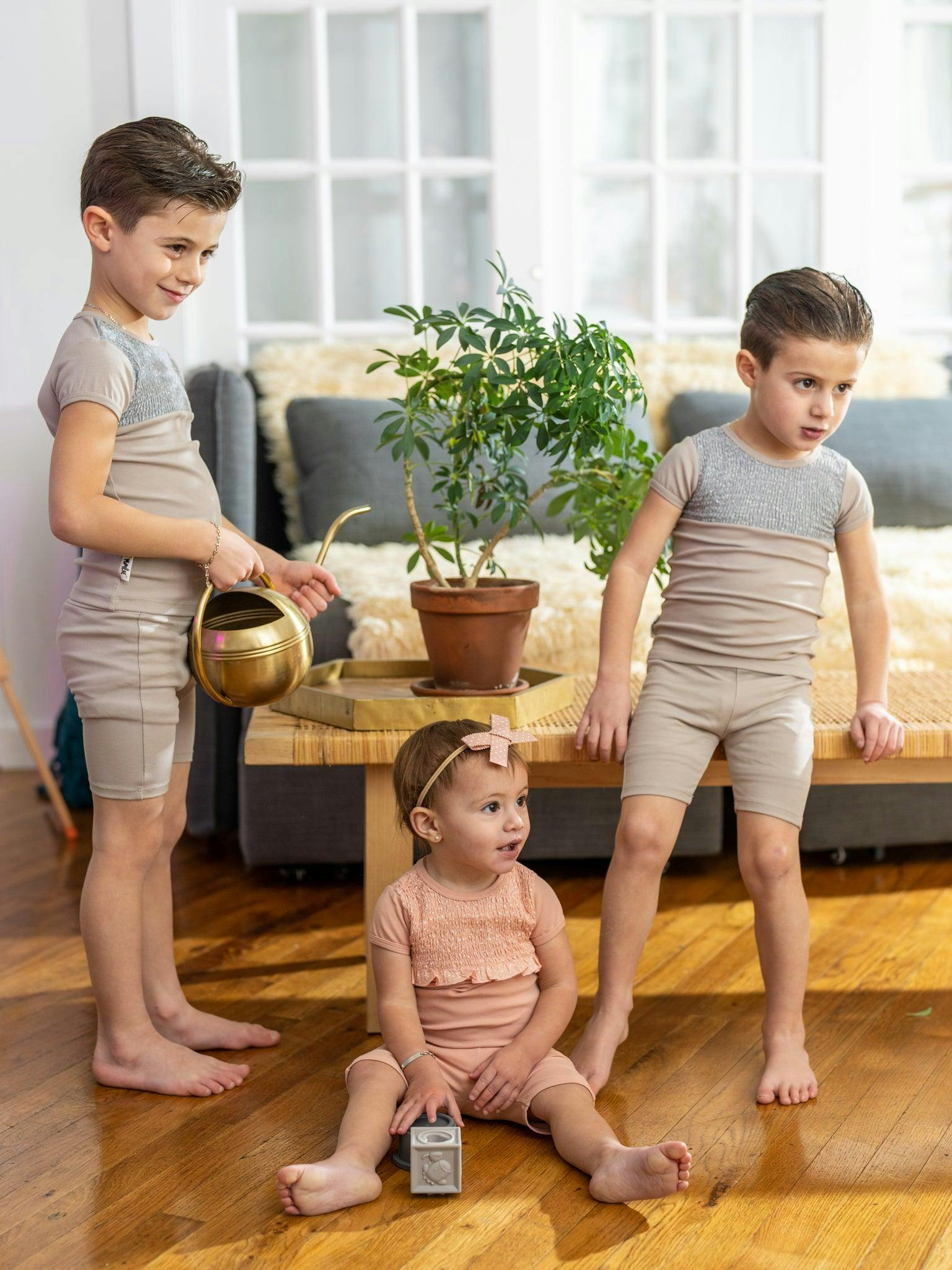 Speckled Smocked Top & Short Set