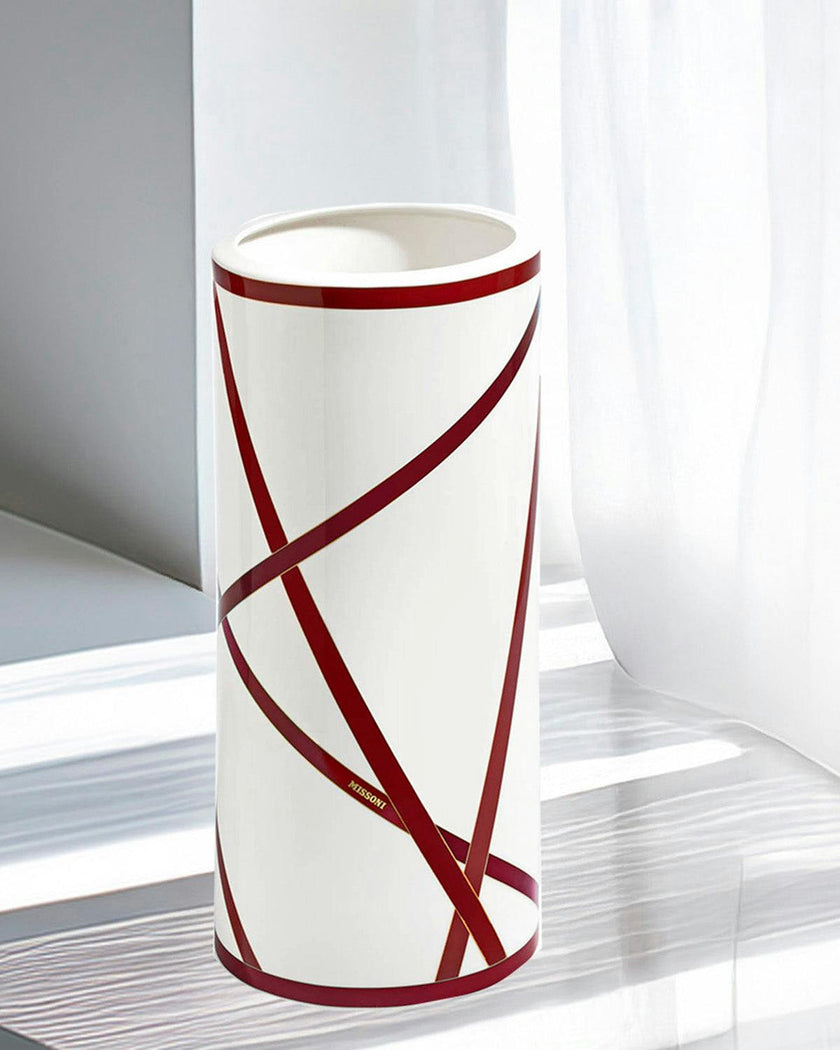 NASTRI BORDEAUX High Vase - Ø 16* H. 36 Cm