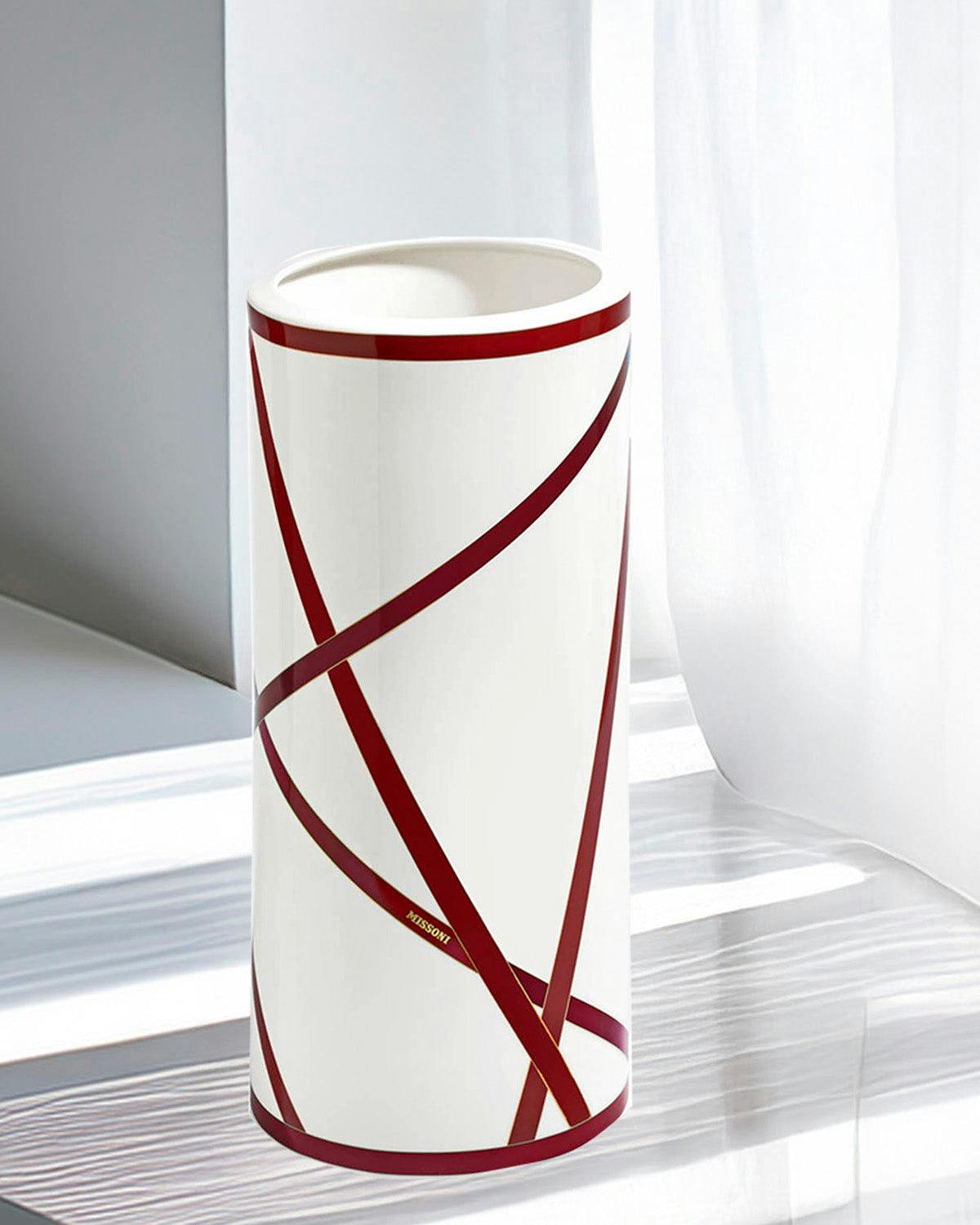 NASTRI BORDEAUX High Vase - Ø 16* H. 36 Cm