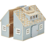 Quaint Little Cottage Portable Dollhouse - Powder Blue/Wood