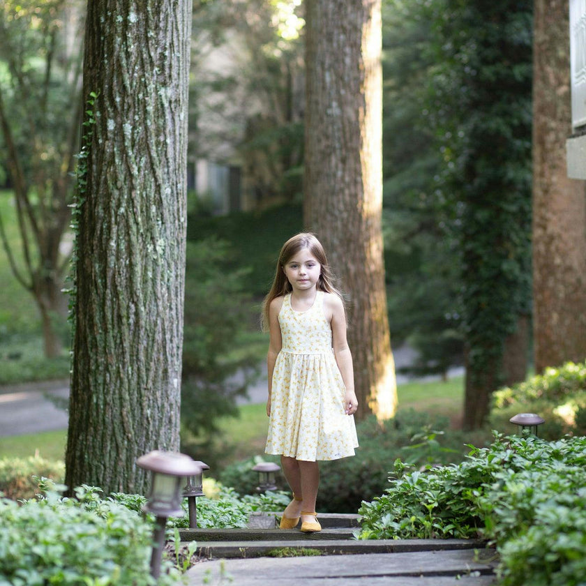 Cross Back Twirly Dress in Bow Tie Pasta