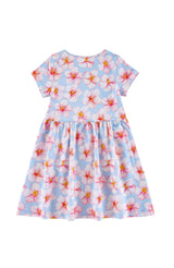 Mid Weight French Terry Twirl Dress, Hibiscus
