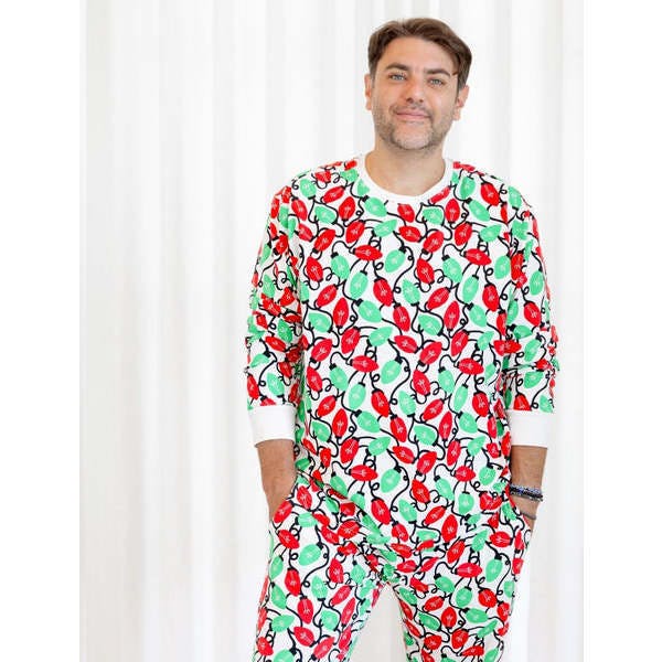 Organic Adult Men's Pajamas - Holiday Lights