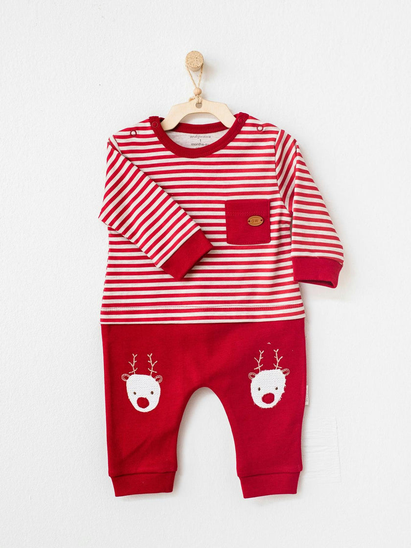 Andy Wawa Baby Burgundy New Year Boys Romper