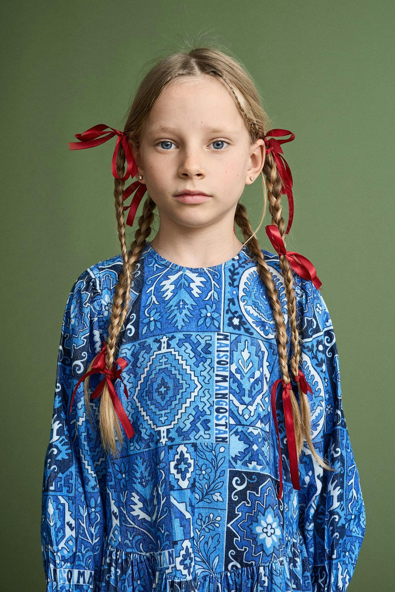 CARPET MICROCORDUROY DRESS BLUE
