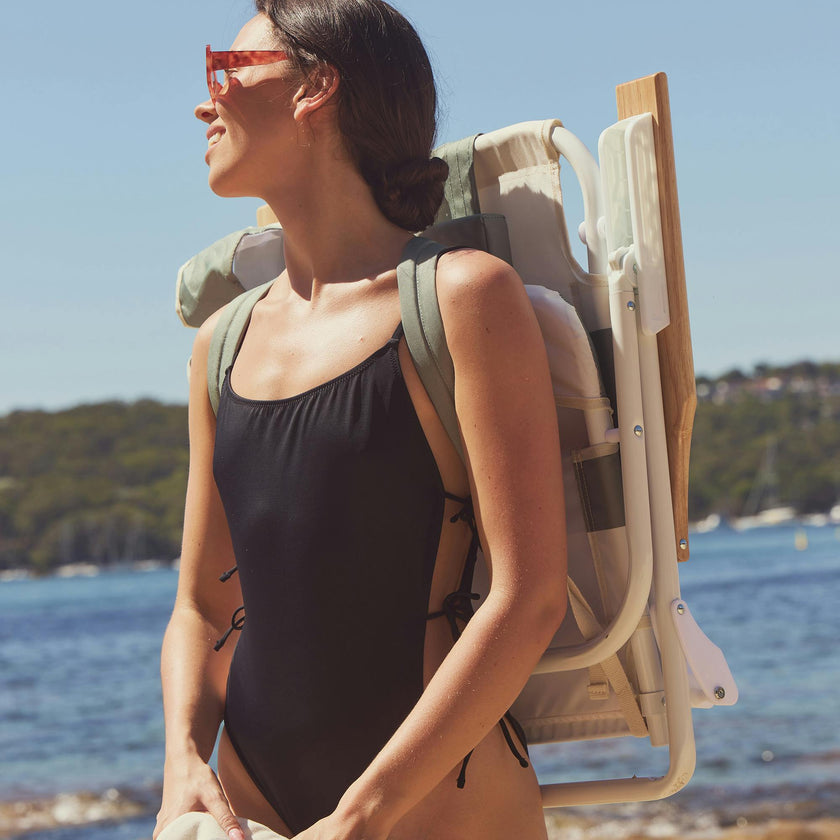 Deluxe Beach Chair: Seagrass Sage Block