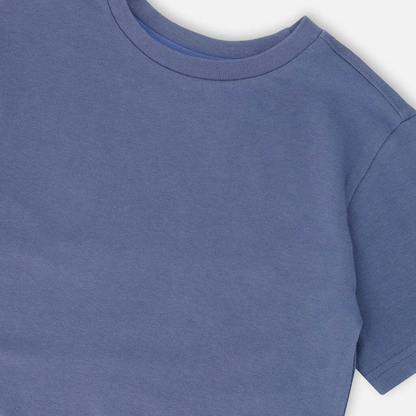 Organic Cotton Jersey T-Shirt Solid Blue