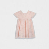 Flora Baby Dress , Pink Flower Embroidery