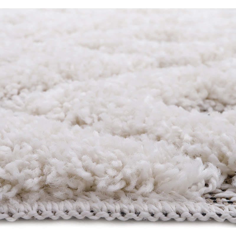 Homy Velvet Flat Woven Dotted Fringed Rectangular Rug