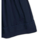 Organic Puff Sleeve Pintuck Sateen Party Dress, Blue