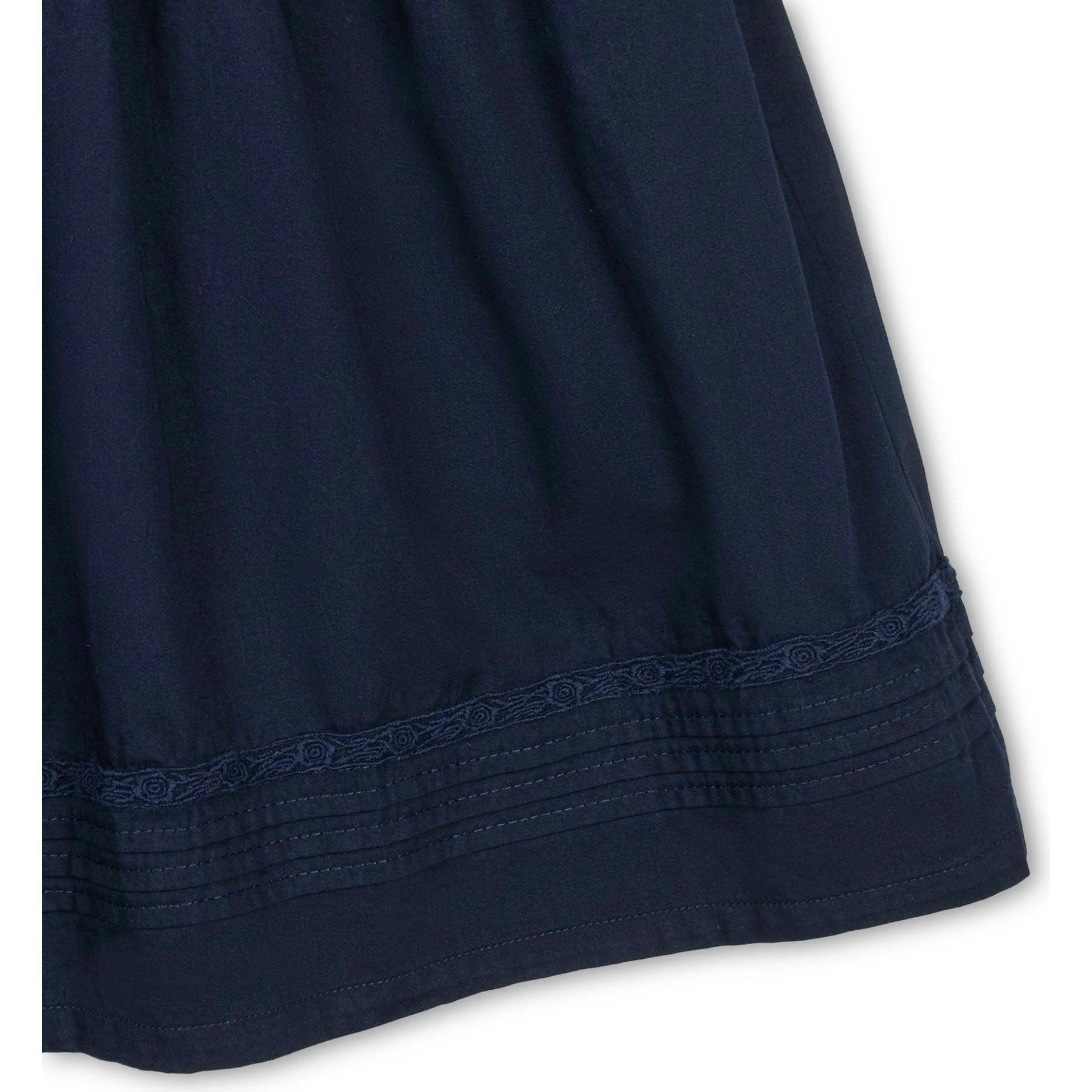 Organic Puff Sleeve Pintuck Sateen Party Dress, Blue