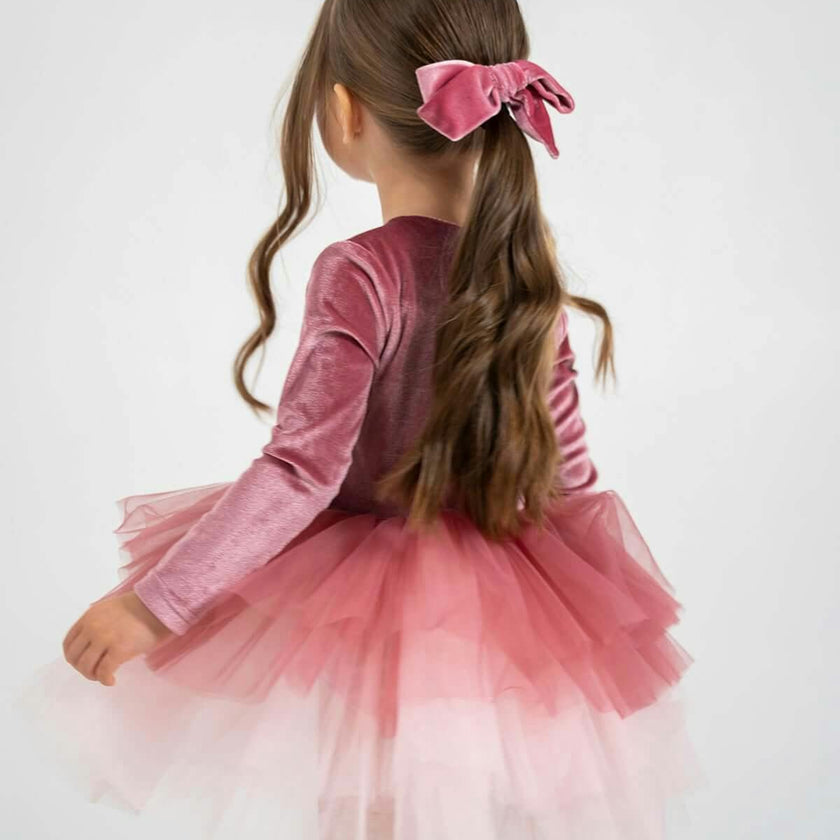 Dusty Rose Velvet Tutu Dress