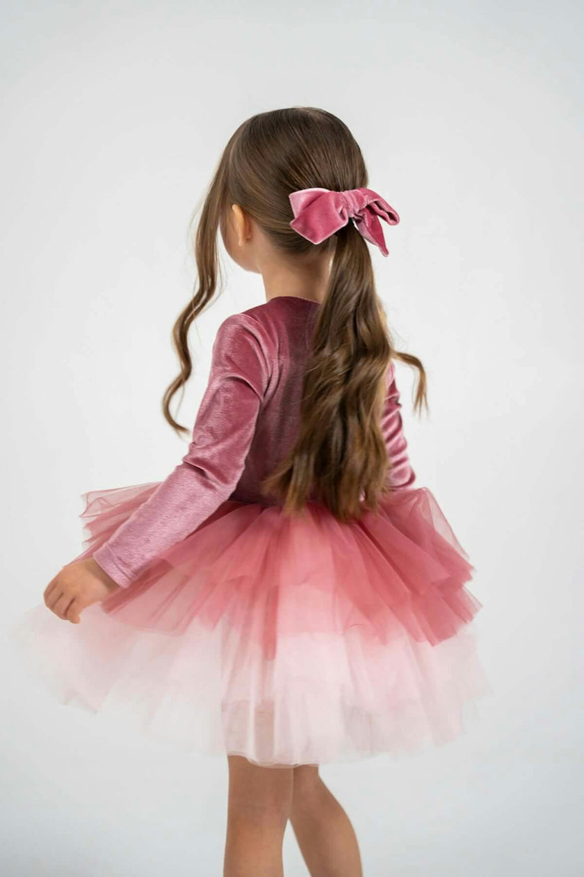 Dusty Rose Velvet Tutu Dress