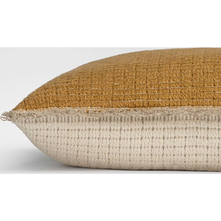 Sunrise Two-Tone Yellow & White Accent Pillow