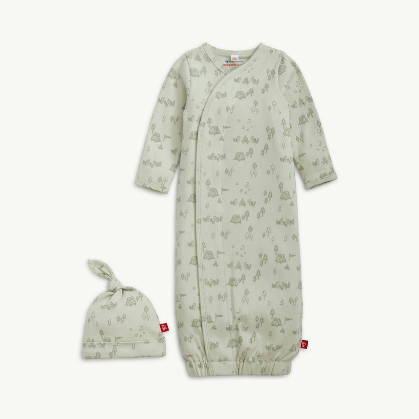 Base Camp Buddies Org Cot Mag Gown + Hat Set