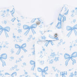 Blue Bows and Flowers - Simple Dress and Bloomer