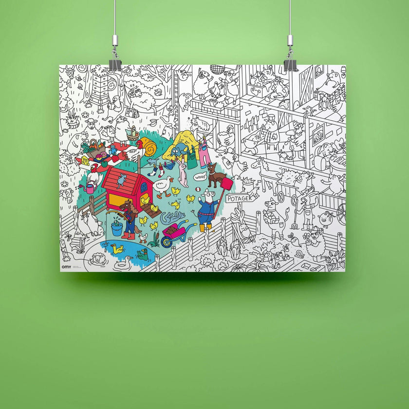 GIANT COLORING POSTER - FARM