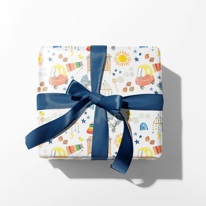 Baby Shower Icons Gift Wrap