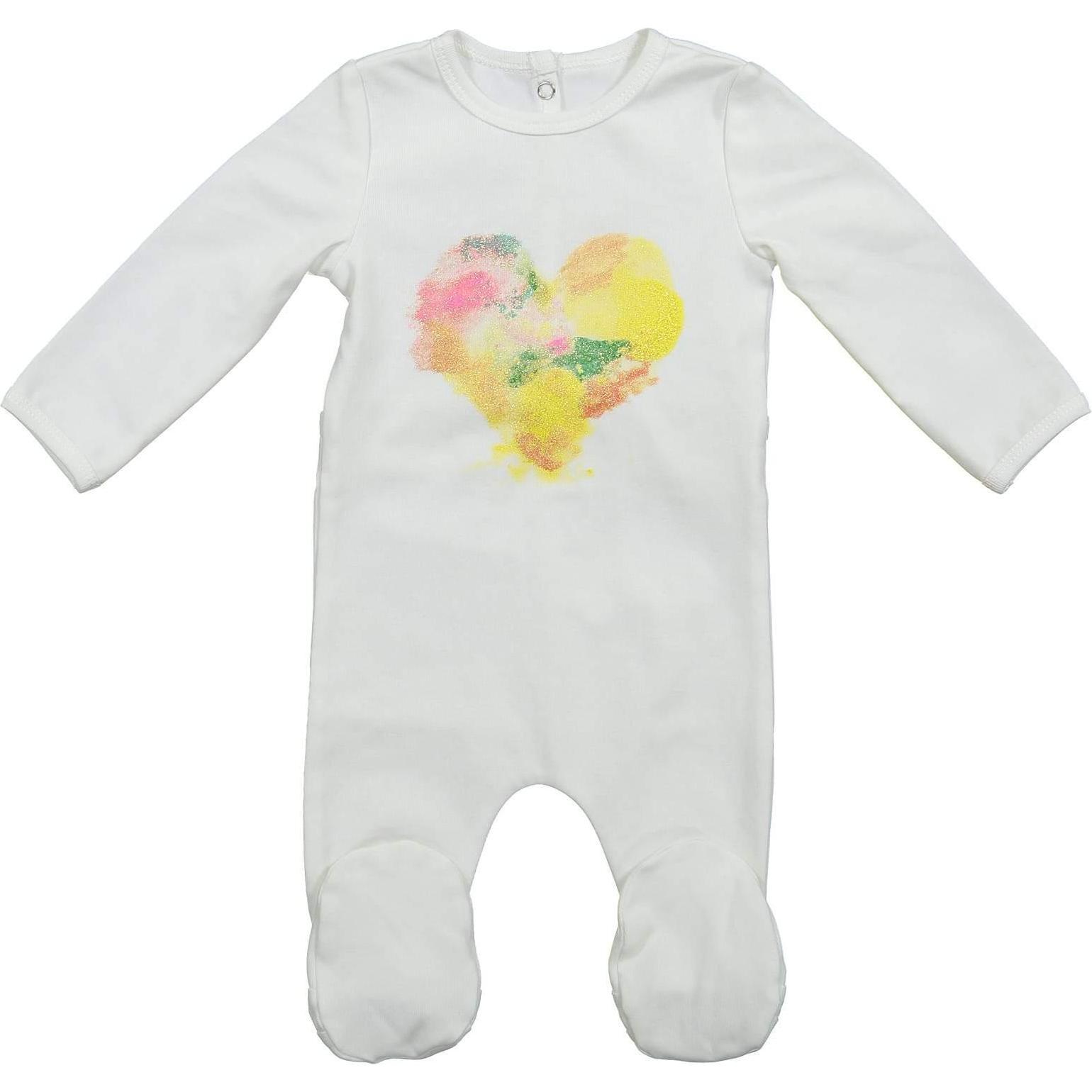 Girls Paint Splatter Footie, White