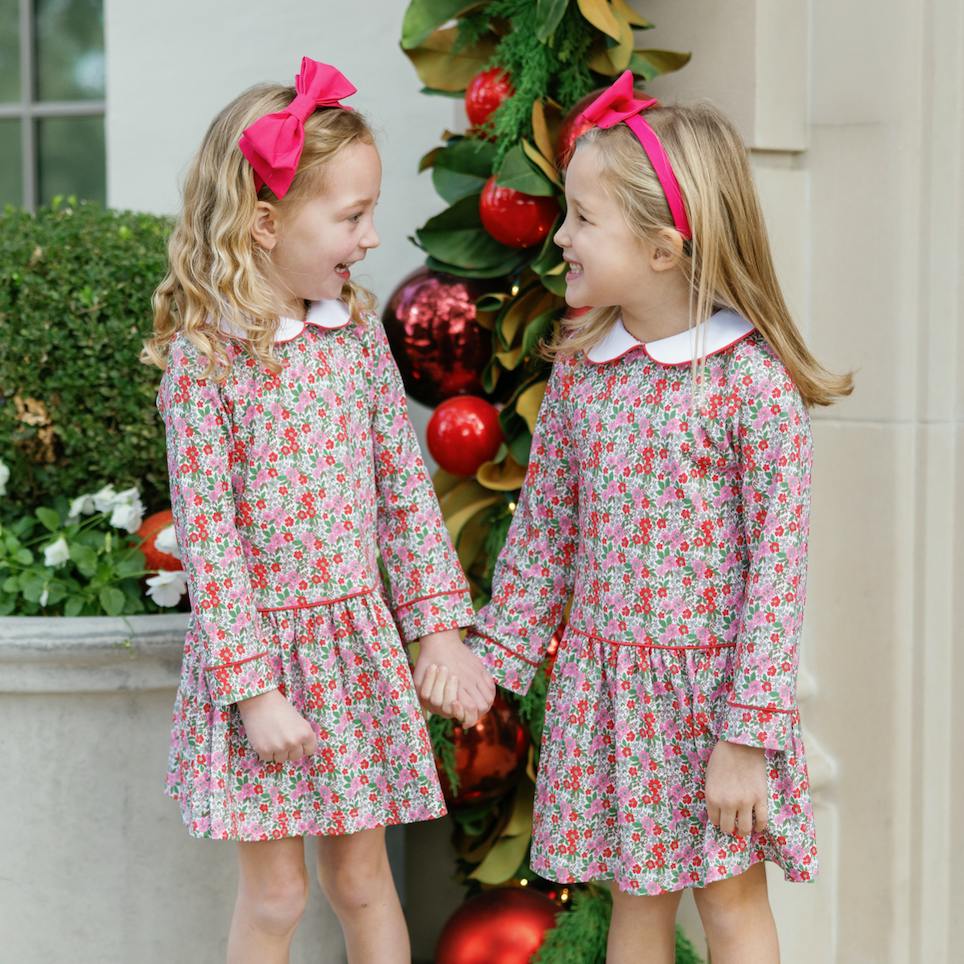Lillian Girls' Dress - Floral Noel