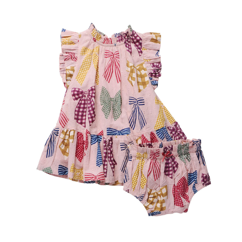 Baby Girls Harper Dress Set - Patterned Bows