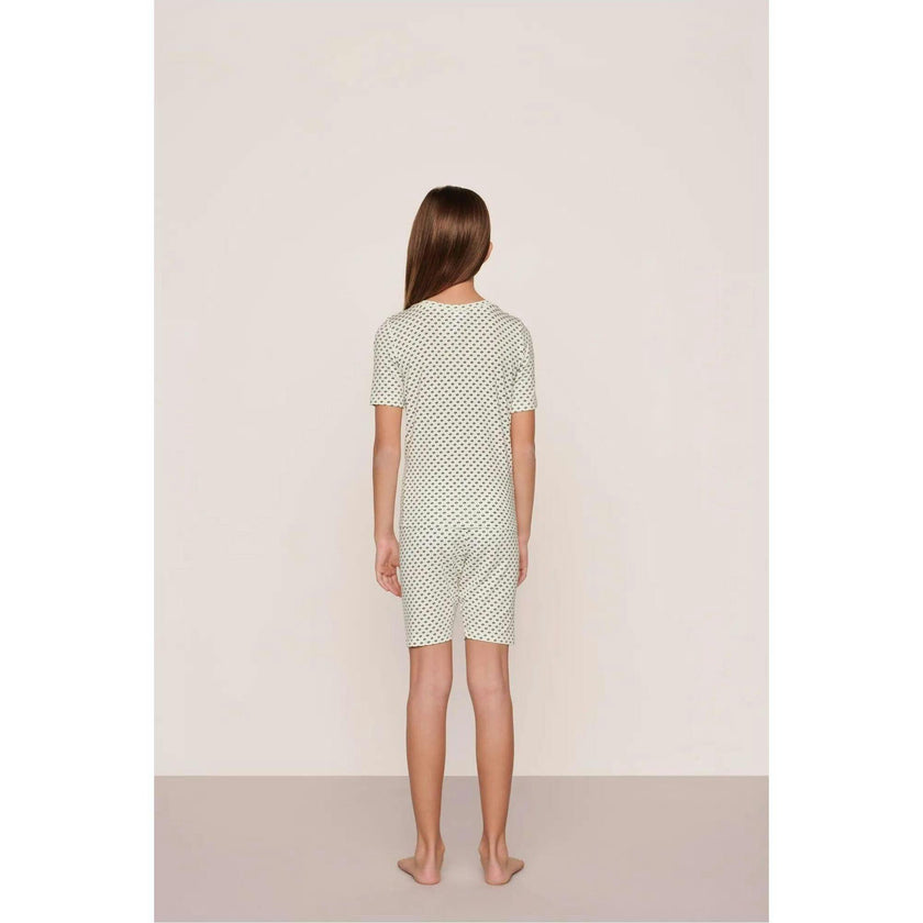 Kids Printed TENCEL™ Modal Unisex Short PJ Set, White