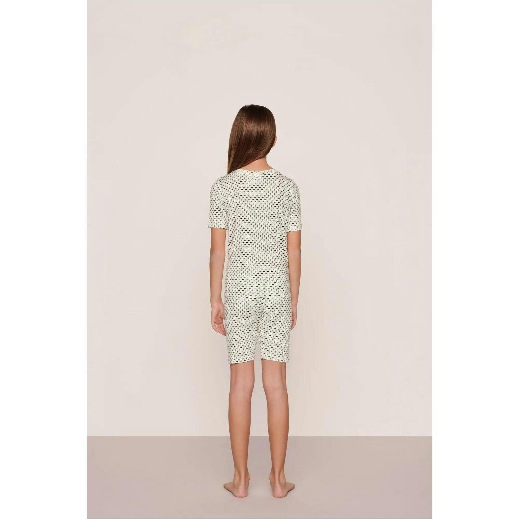 Kids Printed TENCEL™ Modal Unisex Short PJ Set, White